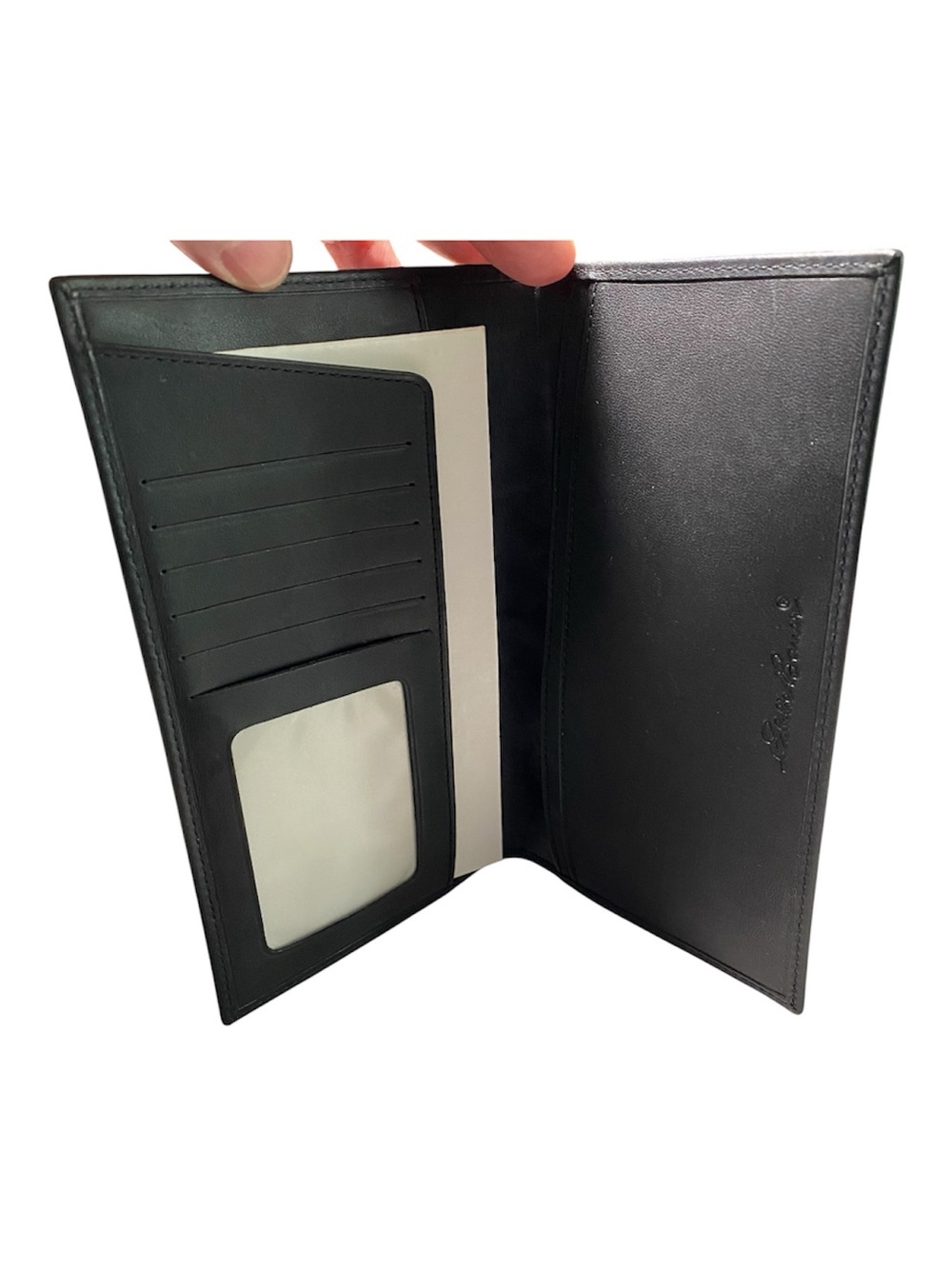 New Mens Leather Wallet Eddie Bauer Suit Outerwear Jacket Wallet Black